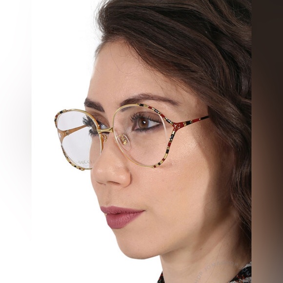 GUCCI Demo Round Ladies Eyeglasses GG05960A 003 58.19.135 - Picture 1 of 9